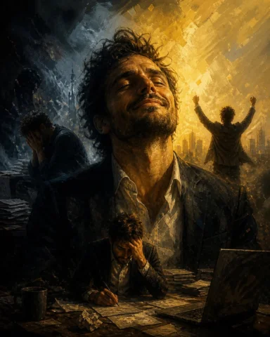 “Tem dias que ninguém vê.
Nem o peso, nem as dúvidas, nem o quanto quase quebra.