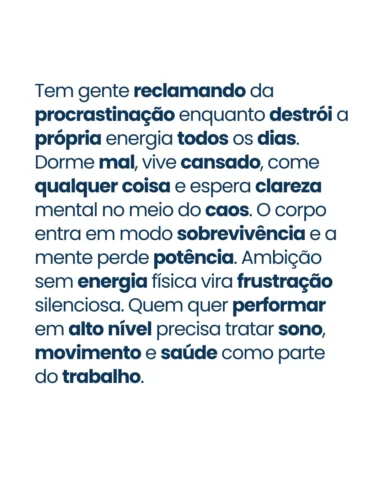 Quem quer performar precisa tratar sono, movimento e saúde como parte do trabalh