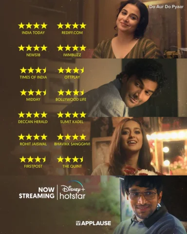 Thank you for your love for “Do Aur Do pyaar” 💕

Do Aur Do Pyaar Now Streaming 