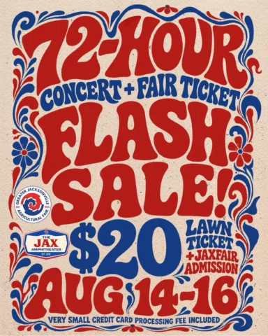✨Friends -only this weekend- Take advantage of the JAX-AMP/JAXFAIR Concert Tix /