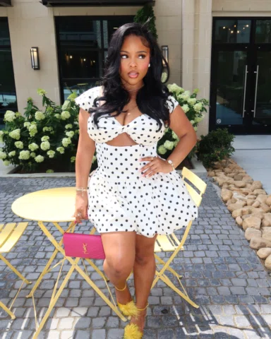 isn't she lovely? 💓✨👛 @FashionNova 

🔎- Abigail Polka Dot Mini Dress - Ivory/
