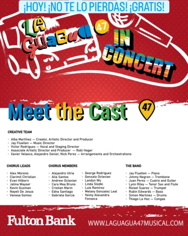 TODAY! FREE!
See La Guagua 47 In Concert first — in the community that inspired 