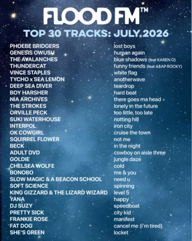 FLOOD FM’s TOP 30 TRACKS: JULY 2026: ‼️‼️‼️

Our 30 most played tracks last mont