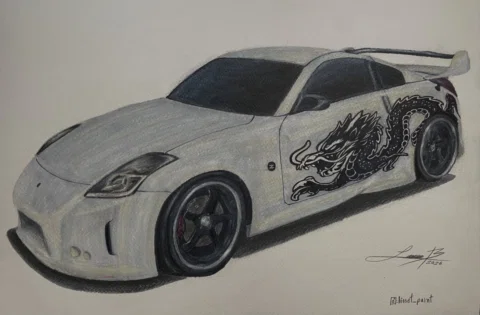 350z ✨Horas de detalle en este dibujo. ¿Qué tal quedó el diseño del dragón en el