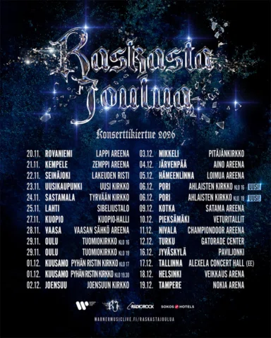 RASKASTA JOULUA -KIERTUE LAAJENEE KAHDELLA LISÄKEIKALLA! ❄️🆕

Joulumusiikin yst