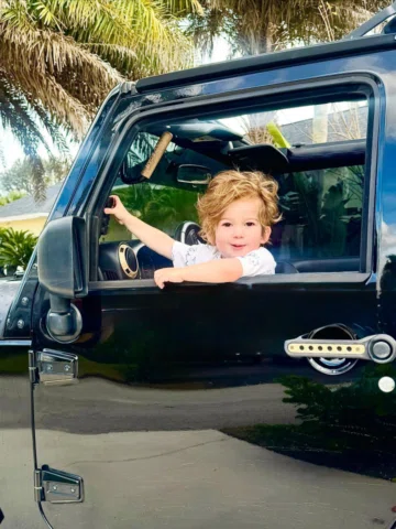 I told him our new car could be his when he turns 16 if he promises to pee pee i
