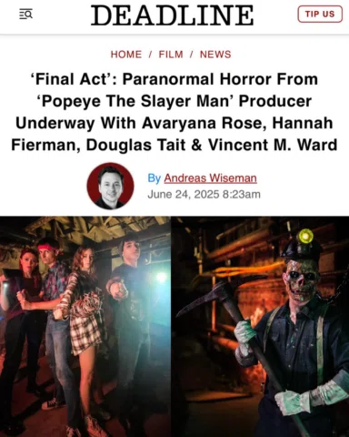 Thanks again @deadline !! 🌟that’s a wrap on “Final Act” 🎬directed by @cinedpsu