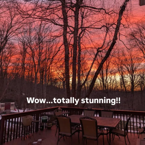 A very rare sunset. So glad the snow is gone.