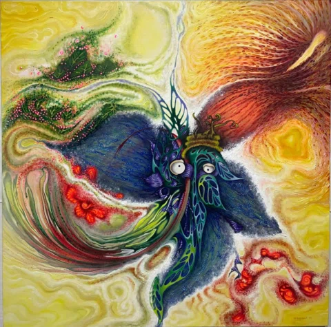“Mikan Sun” 100x100cm TÜAB 2026 “NEŞELİ SIVILAR KOLEKSİYONU” 
/“Mikan Sun” 100x1