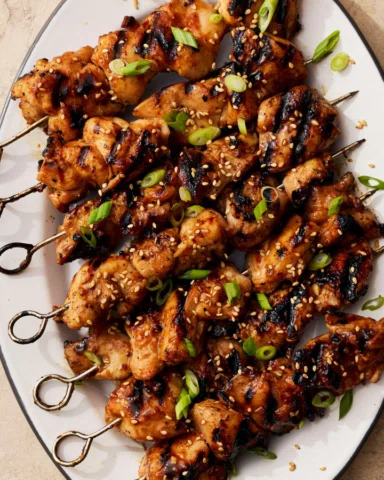 Asian chicken kabobs! 🔥 So sticky, so saucy, so juicy, so tender. Made with the