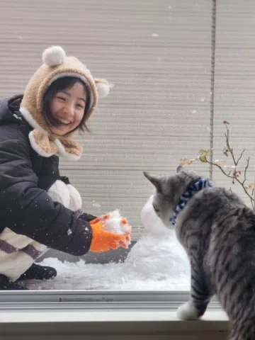 雪だるま作りました⛄
ちゃむ君が生まれて初めて見た雪🥹

① 見るだけ
② ちょっと触る
③ ガッツリ踏む

どれでしょう❔

👉 正解は2枚目🐾❄️

