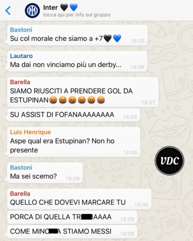 La chat dell’Inter dopo la sconfitta nel derby 💬

Da @blessmenow.vip trovate ta