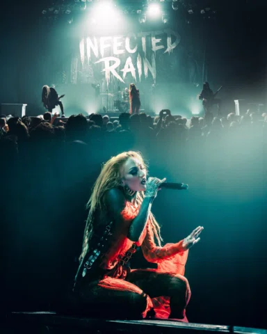Infected Rain performing during the European leg of their Mutation Phase Tour in