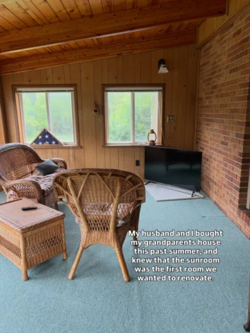 Swipe to see our full sunroom makeover!

This sunroom, once my grandparents’ hou