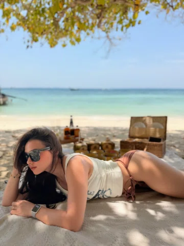 Ocean breeze, messy hair, perfect moment 🏖️