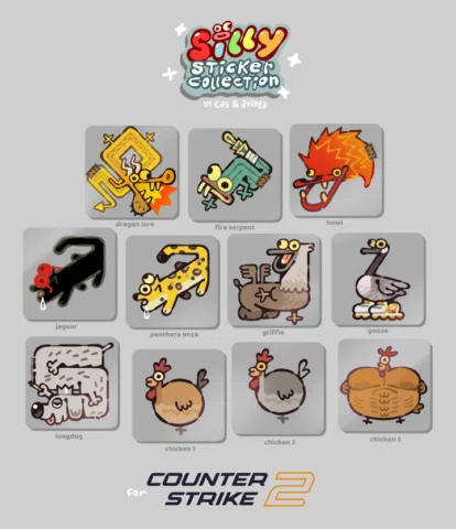 made some silly stickers for Counter-Strike with Ariata! They are on the Steam w