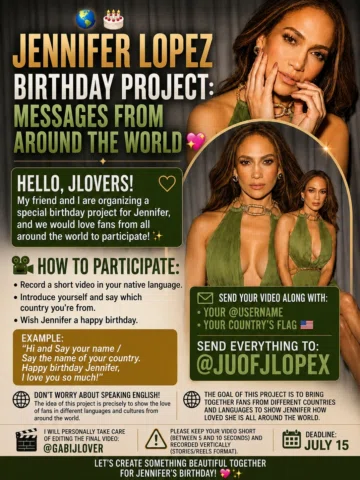 HEY JLOVERS, ATTENTION ⚠️

JENNIFER'S BIRTHDAY IS NEXT MONTH, ON JULY 24!

We've