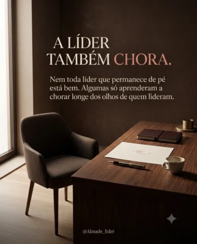 A líder também chora

“Nem toda líder que permanece de pé está bem.
Algumas só a