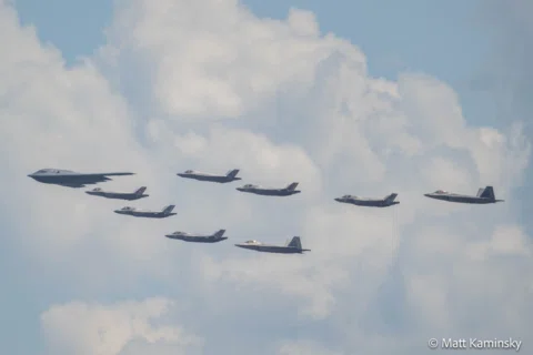 Military aircraft filled the skies over Washington, D.C., during flyovers for th