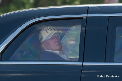 President Donald Trump returned to Washington on Sunday following a weekend visi