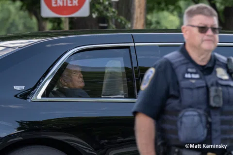 President Trump returned to the White House Tuesday evening following a visit to