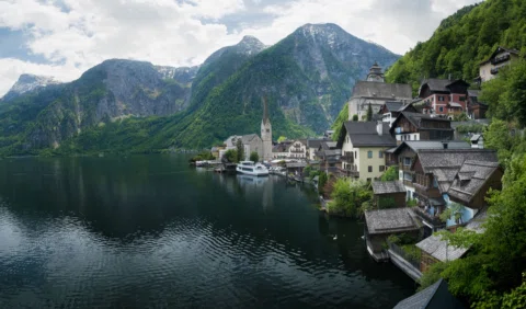 Hallstatt desde el mirador de siempre, ese que sale en todas las postales. Fui d