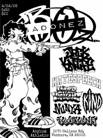 Playing with a bunch (basically a small fest) of sick bands in a gym in Ventura 