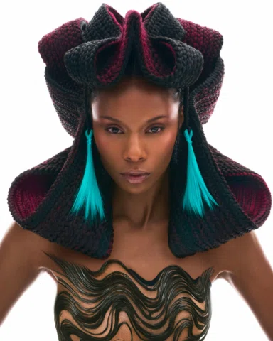 @modeljanelletejann and a whole lotta braiding. This piece weighs around 12 lbs!