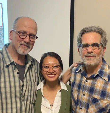 Talking about collaboration with @ania_vu and @jonathanlethem @pomonacollege