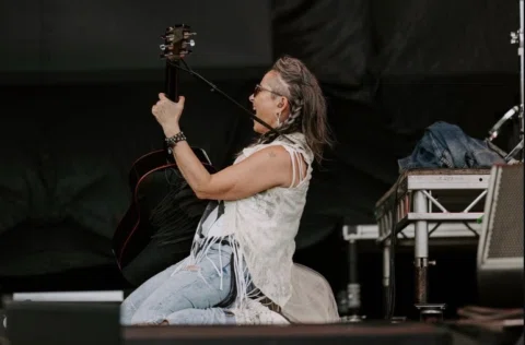 Loving @kttunstall in our reconstructed lace piece at @statefayre in Chelmsford.