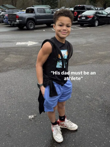 “His dad must be an athlete.”

Why is that’s always the assumption? 

As if moms