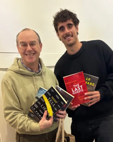 With the prolific J P Pomare at Apollo Bay WORDfest - a great crime writer