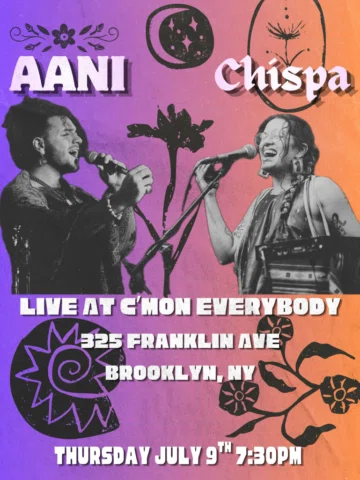7/9 @aanicreates + @aka.chispa live at Cmon Everybody Brooklyn NY
Get your ticke