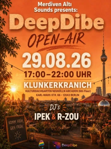 DeepDibe Open-Air ! ☀️🌇
w// DJ IPEK & R-Zou @arzu_gazioglu 

Am 29.8 treffen un
