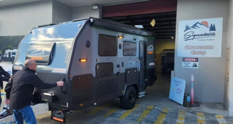 The moment the boys at Signature Off Road Campers wheeled out our new fun box!