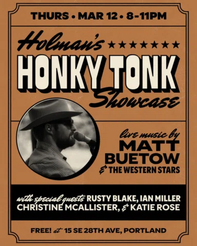 2nd Thursdays mean Honky Tonk at Holmans with the Western Stars! Original and cl