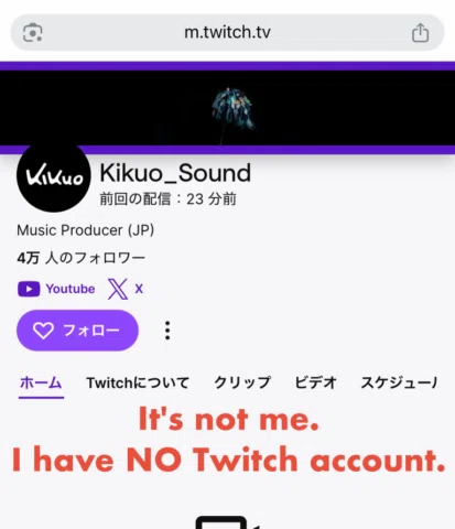This is a notice regarding impersonator accounts. I do not have a Twitch account