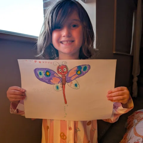 Kitty Rose Murray drawing with Rob 🦋