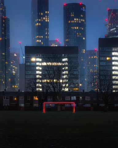 work from my series ‘glowposts’ illuminating grassroots football pitches in nort
