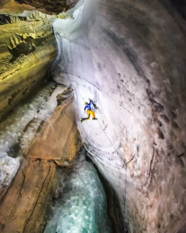 Ice caves are places that are as mysterious as they are sublime. In @alpine_mag 