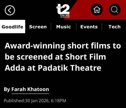 TODAY - Short Film Adda - 1st Feb’26 - 6.30pm at Padatik Studio Theatre 1 
Come 