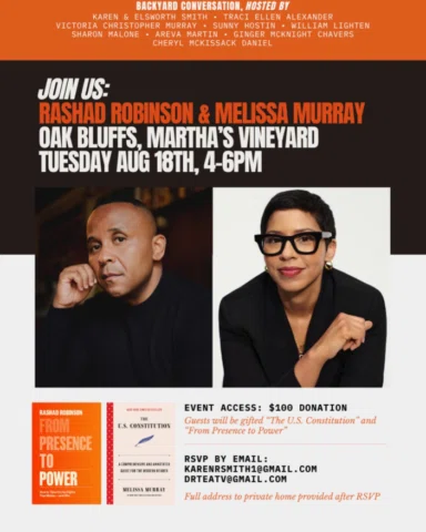 Next stop: MVY! Can't wait for this conversation with @iamrashadrobinson! Many t