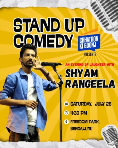 🎤 CHHATRON KI GOONJ PRESENTS
An Evening of Laughter with @shyamrangeela

📅 25t