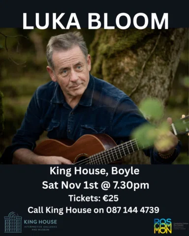 Luka Bloom plays a teeny tiny beautiful intimate in @kinghouseboyle on Nov 1st. 