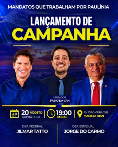 Convido todos vocês para o lançamento da campanha dos nossos pré-candidatos a de