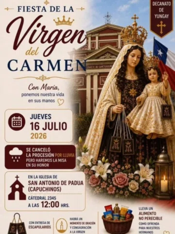 💮Celebración de los 100 años de la Virgen del Carmen.*

⛪Con el fin de resguard