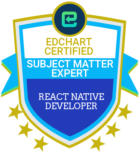 Edchart Certified React Native Developer Subject Matter Expert badge