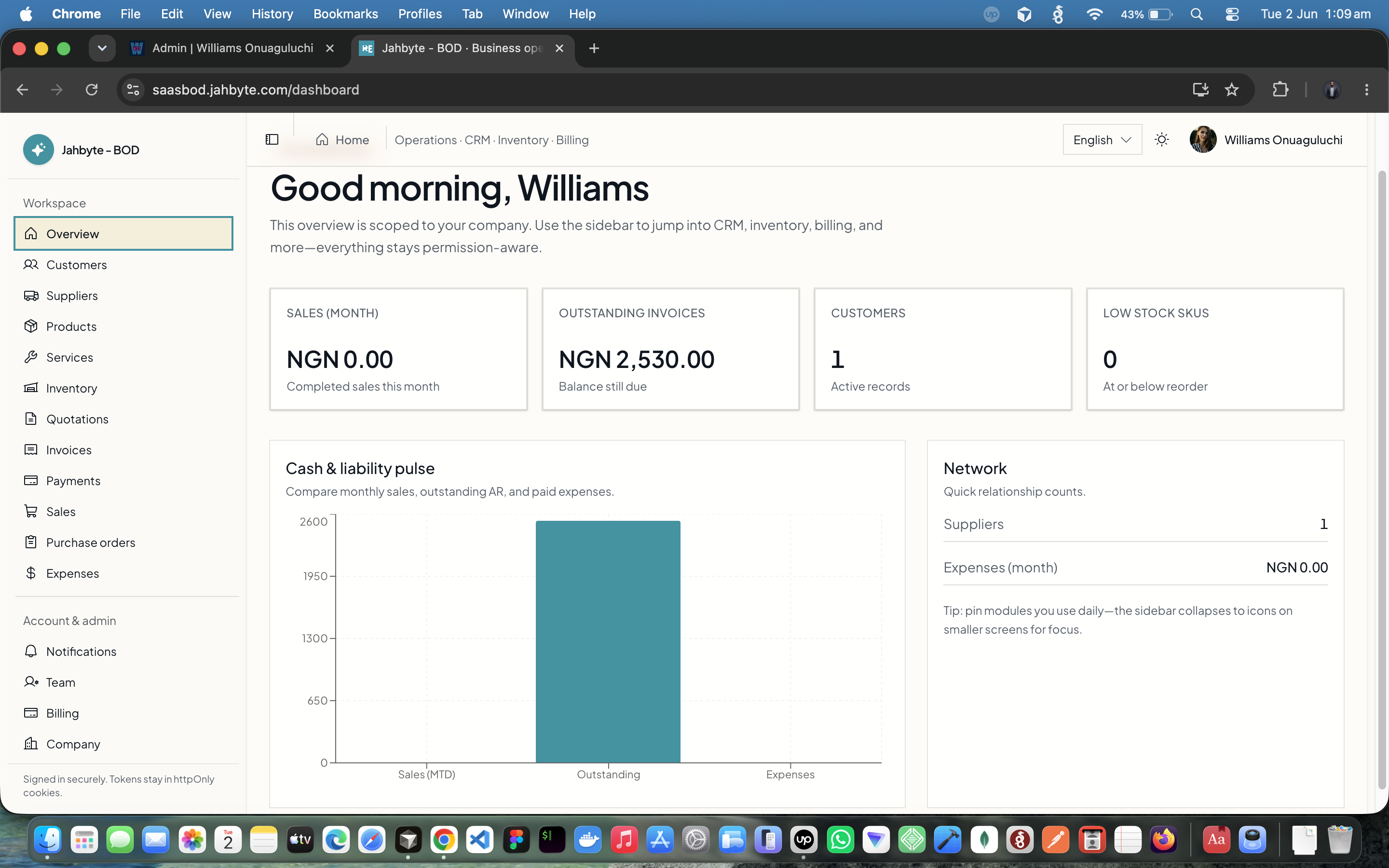 JAHBYTE BOD: Multi-Tenant Business Operations SaaS (CRM, Billing, Inventory), screenshot 2 of 7