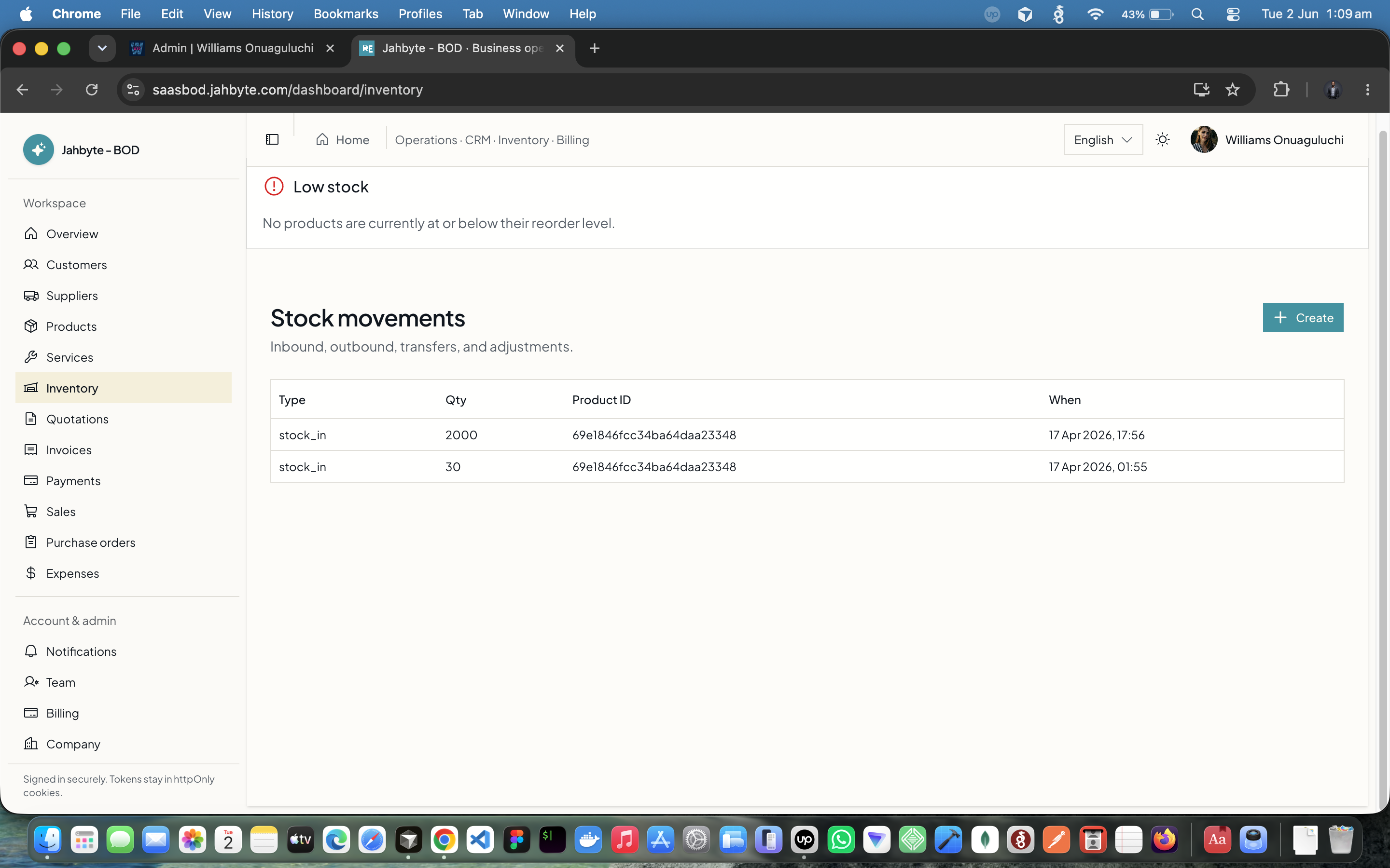 JAHBYTE BOD: Multi-Tenant Business Operations SaaS (CRM, Billing, Inventory), screenshot 3 of 7