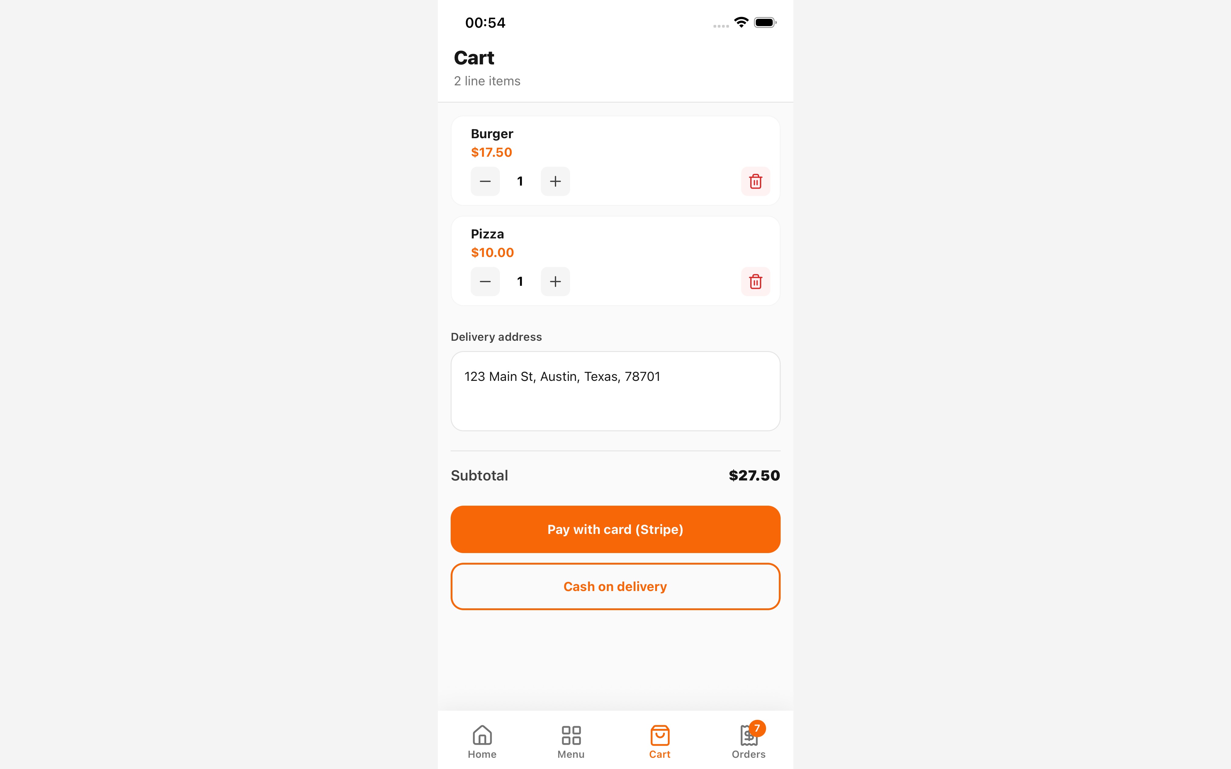 Multi-Role Food Delivery System with Real-Time Chat & Tracking(iOS & Android), screenshot 4 of 6